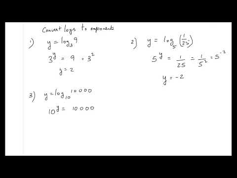 Logarithms Converting from logs to exponents and solving