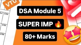 DSA MODULE 5 SUPER IMPORTANT QUESTIONS 💯🤩|BCS304 MODEL PAPER SOLUTION PASSING PACKAGE 22 Scheme #vtu
