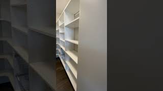 Pantry with rounded corners!#woodworx #pantryorganization #storage #roundedcorners #white #wallmount