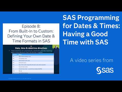 From Built‑In to Custom: Defining Your Own Date & Time Formats in SAS | A good time with SAS Ep. 8