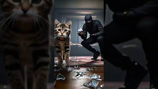 "A Thief Broke In… But a Cat Fought Back!"#CatVsThief #cat  #aishort  #YouTubeshorts#shorts