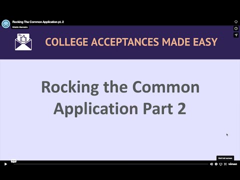 Rocking the Common Application Part  2 (Maximize Activities, Add'l Information and Other Sections)