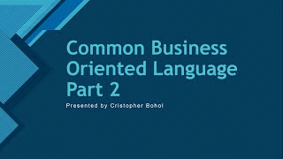 Cobol Programming Report Summary Part 2