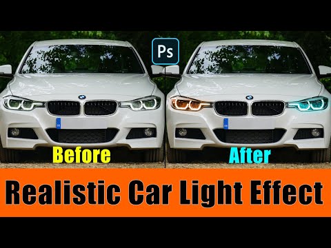 Realistic car light effect | photoshop tutorial | adobe photoshop