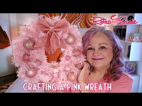 Let's Make a Pink Wreath using a Temu wreath & Walmart ornaments | Crafty Christmas Series