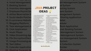 Java Project Ideas 💡 #java #project #codingproject #coding #learnjava