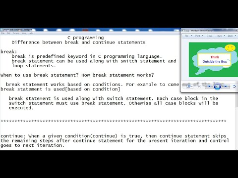 break and continue statements in C #difference between break and continue statement #break #continue