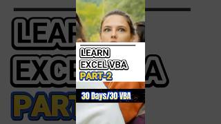 Excel VBA Basic to Advanced - Part 2 #learnexcel