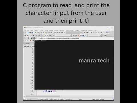 C program to read  and print the character/input from the user and then printit #cprogramming#shorts