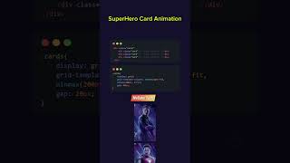 Superhero Card Animation in HTML CSS and JS | Mobile Responsive Design | Shorts Video #shorts