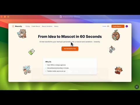 Mascotly Demo | From Idea to Mascot in 60 Seconds