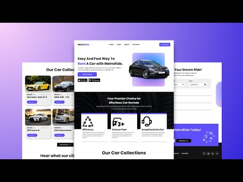 Responsive Car Rental Website Using HTML CSS & JavaScript