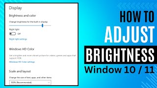 How to Adjust Brightness level in Windows 10 11 #techfiltersguru #brightness