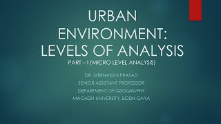 urban environment - micro level analysis