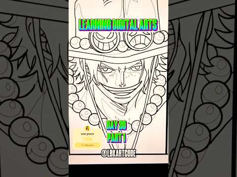 Learning Digital_Day30 Part1 #portgasdace #aceonepiece #onepiece #shorts #digitalart #drawing #luffy