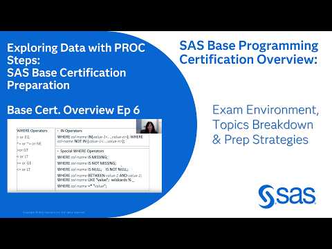 Exploring Data with PROC Steps: SAS Base Certification Preparation | Base Cert. Overview Ep 6
