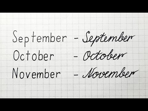 How to practice clean handwriting. Writing the names of Autumn months