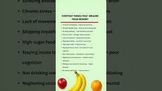 Everyday Things That Weaken Your Memory #MemoryLoss #BrainHealth #FocusTips