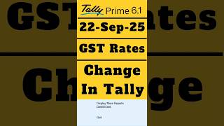 Tally Prime में New GST Rate कैसे Change करें | 1 मिनट में GST Rate Update करें #shorts