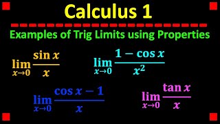 Trig Limit Examples for Calculus 1