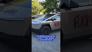 Elon Musk's Tesla trucks vandalized with 'F*** Elon' spray painted over 30 trucks