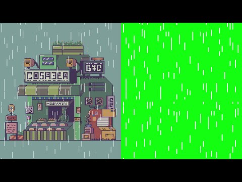 Green Screen Pixel Art Rain Effect