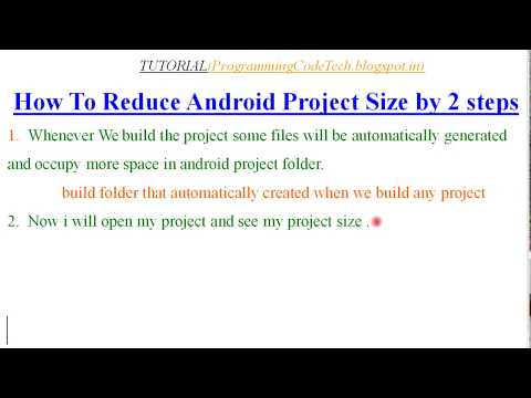Reduce the size of android studio project  programmingcodetech