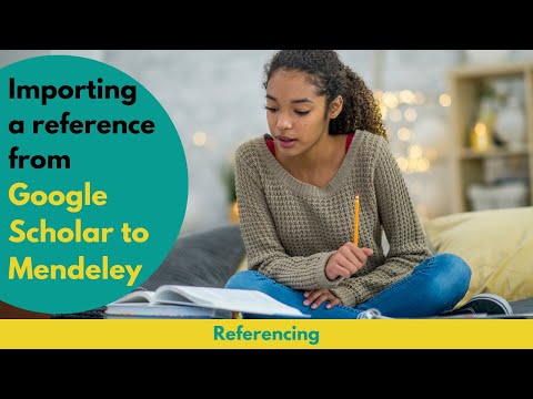 Importing a reference from Google Scholar to Mendeley