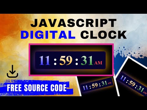 build a responsive digital clock HTML, CSS, and javascript #digitalclock