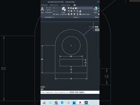 Dimensioning a circle in AutoCAD #autocad #shorts