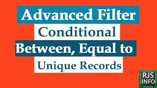 How to get unique records using excel advanced filter | Excel Tutoring