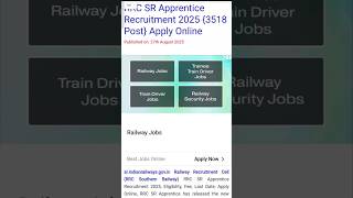 "RRC SR Notification 2025 | Railway Recruitment Cell Southern Railway Jobs Update 🚂"