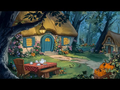 Soft Autumn in a Garden Cottage 🍂 Disney Oldies Playing in Another Room | Relaxing Disney Music