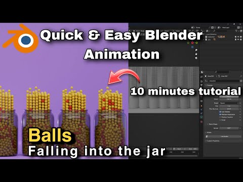 Balls falling into Jar | Blender Animation Tutorial | Create a Stunning Animation in 10 minutes