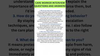 Care worker interview questions and answers #careworkers #interview #nhs #jobinterview #shorts