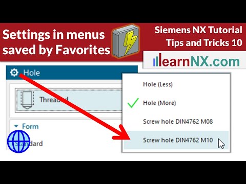 Save settings in menus with Favorites
