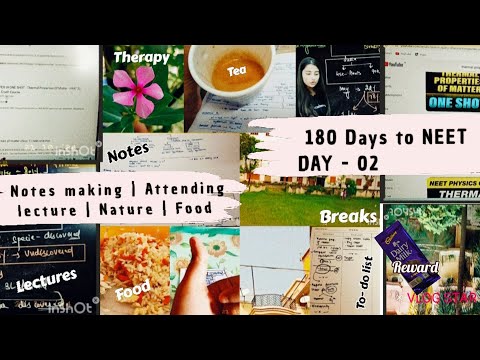180 Days to  NEET | DAY - 02 ✨ | Attending lecture 📚, making notes, nature 🍃, food