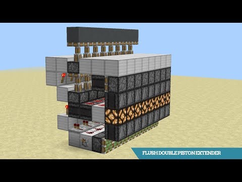 Minecraft | Flush DOUBLE PISTON EXTENDER | Redstone Tutorial