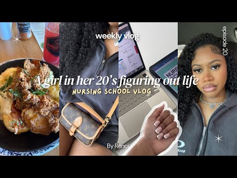WEEKLY VLOG: *as a nursing student* | STUDY TIPS, CURLY HAIR, ULTA, BRUNCH, NAILS + MORE