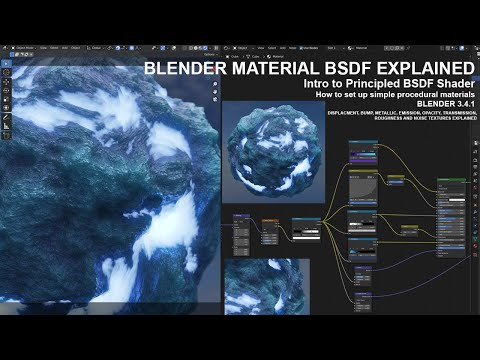 Blender Materials - Principled BSDF Procedural Shader Explained + Displacment- Blender Texturing