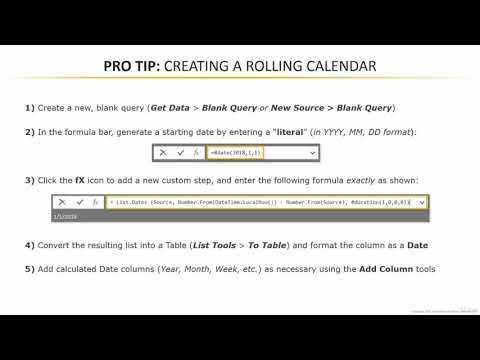 8  PRO TIP Creating a Rolling Calendar