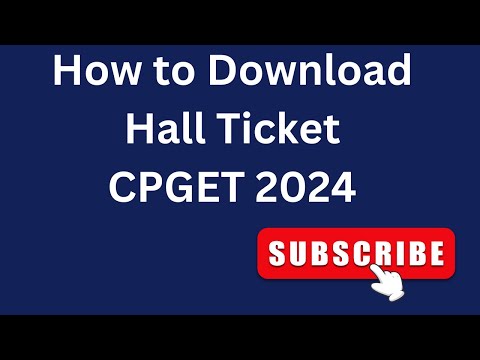 TS CPGET HALL TICKET 2024||How to download cpget hall ticket 2024