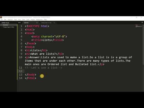 HTML Advanced - Lists