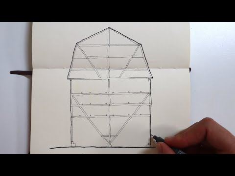architectural sketching: tobacco barn