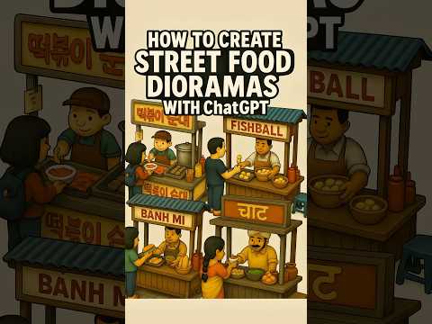 Around the World in Tiny Food Stalls – Made with ChatGPT #shorts #chatgpt #aitutorial