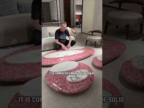 Pink marble coffee table