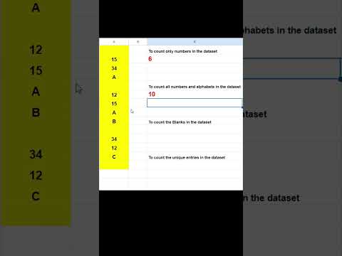Count Function #excel #exceltips #googlesheets #exceltricks #exceltutorial #learn #spreadsheet