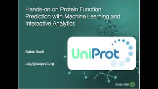 Hands-on on Protein Function Prediction with Machine Learning and Interactive Analytics