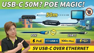 Power 5V USB C Devices Over 50m With PoE — No Wall Plug Required!