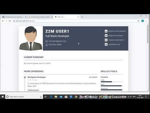 HTML editing for Free Resume Template